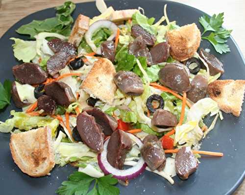 Salade andalouse aux gésiers de canard confits - amafacon