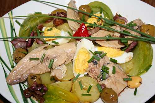 Salade aux filets de sardines, oeuf mariné et rattes - amafacon