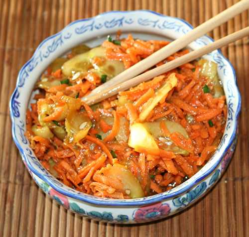 Salade coréenne aux carottes et concombre