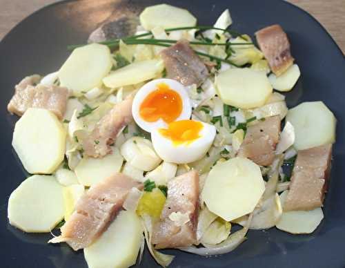 Salade d'endive, hareng, oeuf