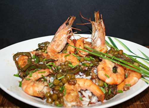 Salade de 3 riz aux gambas ou grosses crevettes