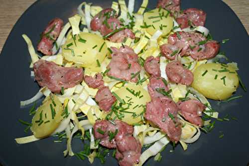 Salade de gésiers de poulet, endive et pomme de terre