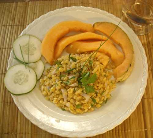 Salade de lentilles corail au melon - amafacon