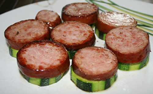 Saucisse de Morteau et courgette à la plancha