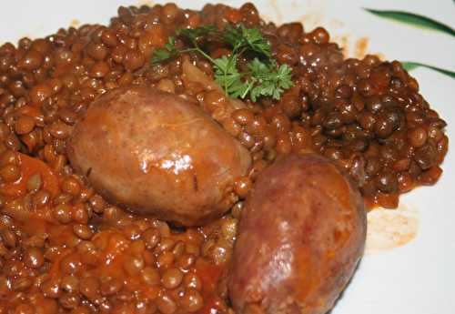 Saucisses de Toulouse aux lentilles vertes du Puy