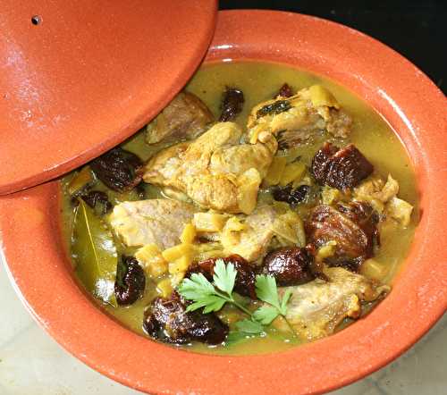 Tajine de'agneau aux pruneaux et rhubarbe