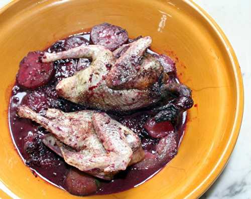 Tajine de pigeon au concombre sauce Kir