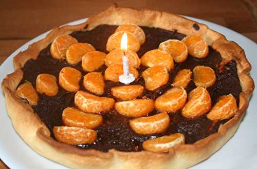 Tarte au chocolat et clémentines