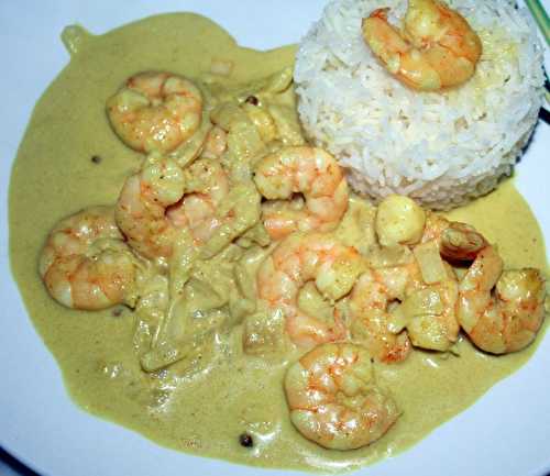 Wok de gambas au lait de coco