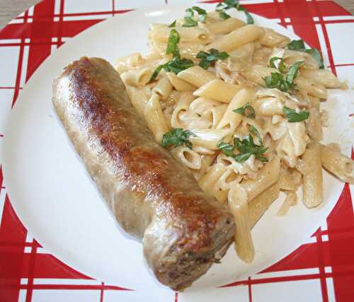 Andouillette et penne en risotto