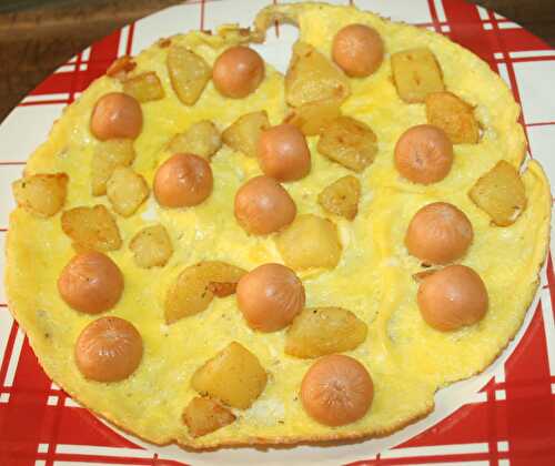 Omelette aux pommes de terre et knacki balles