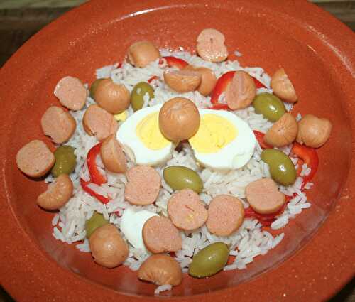 Salade de riz aux knacki balles - amafacon