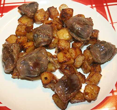 Pommes de terre à l'échirlète et gésiers de canard confits - amafacon