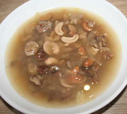 Soupe de pot-au-feu aux marrons et noix de cajou - amafacon