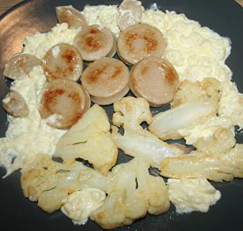 Boudin blanc et chou-fleur à la crème