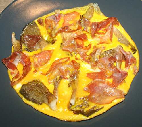 Omelette (frittata) aux pleurotes et coppa