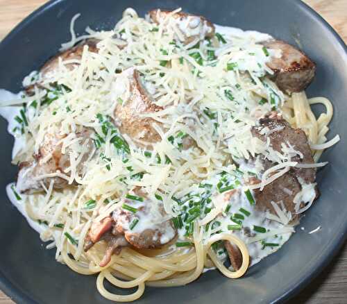 Spaghetti au foie de lapin