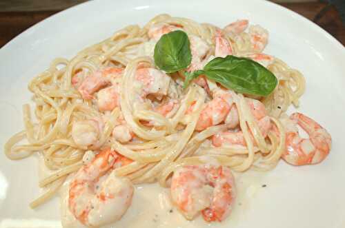 Linguine aux crevettes sauce crème parmesan