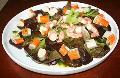 Salade laitue barlach aux crevettes et surimi