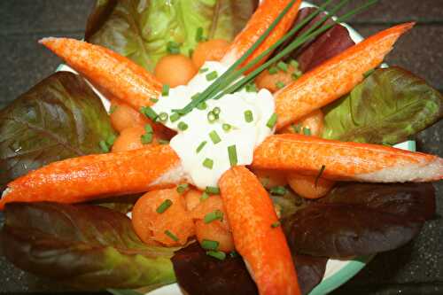 Salade laitue barlach, melon, Suprêmes Coroya®