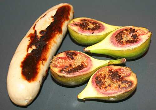 Boudin blanc de Rethel et figues du jardin à la plancha