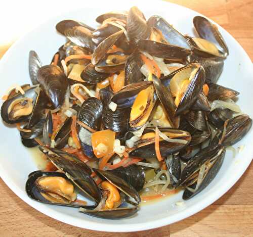 Moules en mirepoix au poivron et cumin