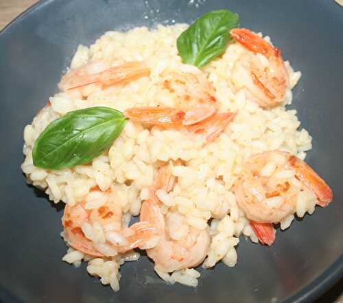 Risotto aux crevettes et basilic