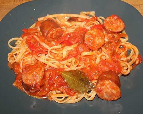 Linguine au rougail saucisses