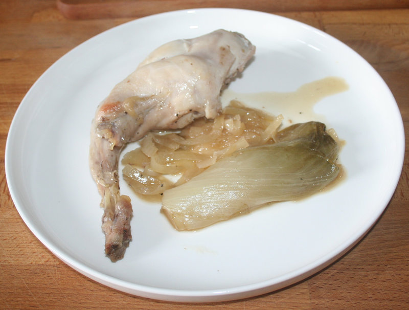 Cuisses de lapin, endive et sirop d'érable