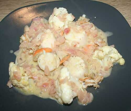 Coquilles Saint Jacques et chou-fleur au beurre blanc