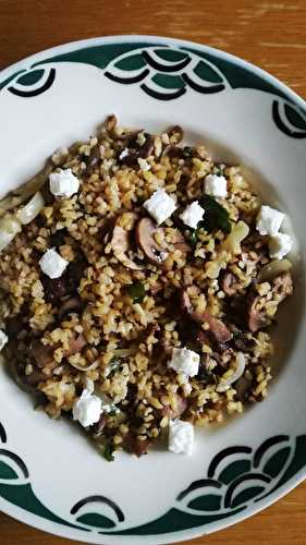 Boulgour aux champignons et à la feta