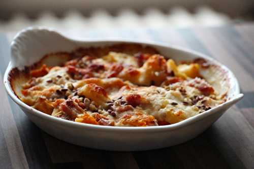 Gratin de butternut, mortardelle et parmesan