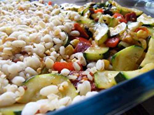 Gratin de céréales aux lègumes