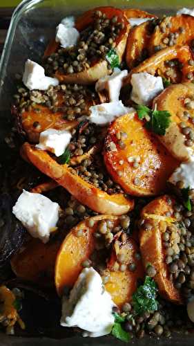 Lentilles et butternut au gorgonzola