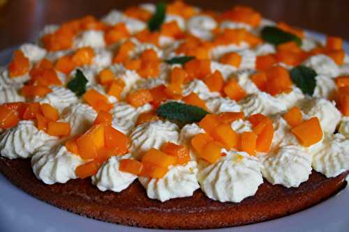 Pain de Gênes, mousse chocolat blanc passion et mangue fraîche