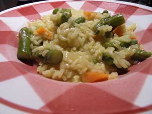 Risotto au vin jaune et asperges vertes