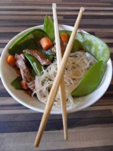 Sauté de boeuf aux pois gourmands