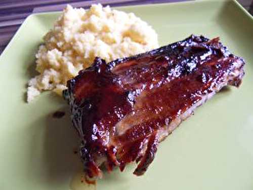 Spare ribs : travers de porc à l'américaine, polenta crémeuse - AnneSoGood