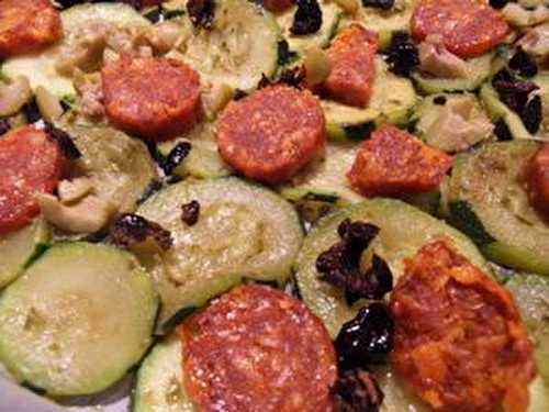 Tatin de courgettes au chorizo