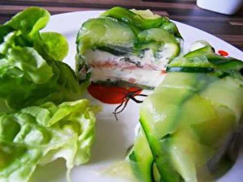 Terrine de courgette au chèvre frais et au saumon fumé