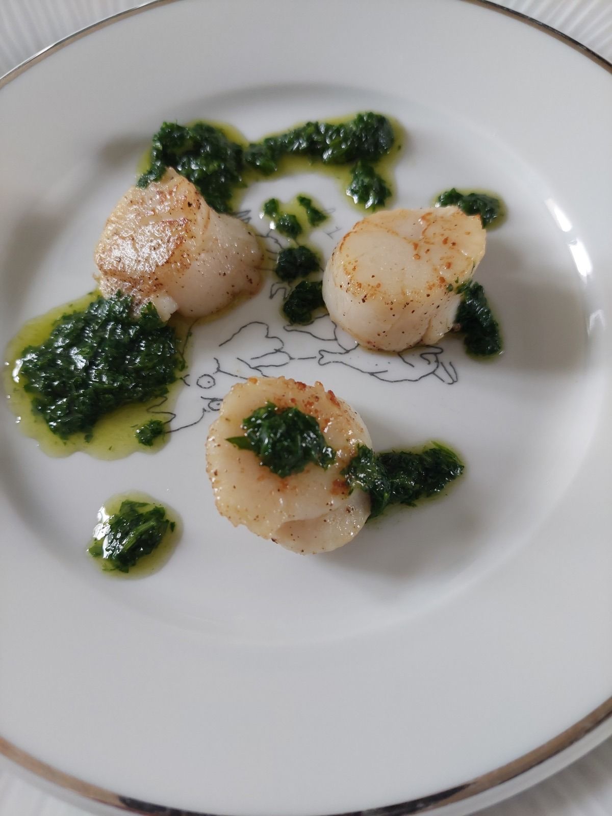 Saint-Jacques, huile de persil