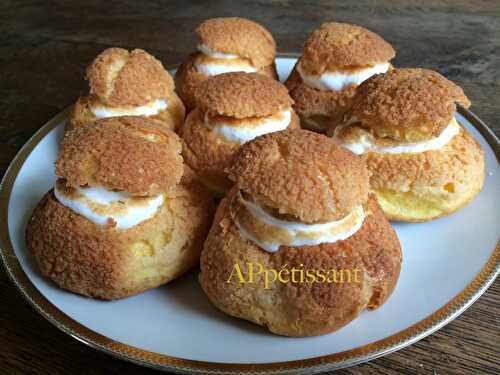 Choux meringués au citron - Pâte à choux au craquelin