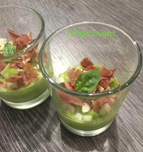 Panna Cotta de petits pois et jambon grillé