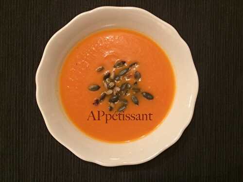 Soupe aux poivrons, butternut et patates douces