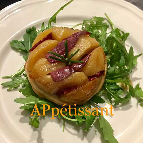 Tartelettes Tatin au magret de canard fumé