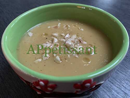 Velouté de topinambours et patate douce aux noisettes