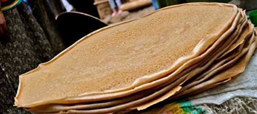 Injera (pain éthiopien) à la farine de teff