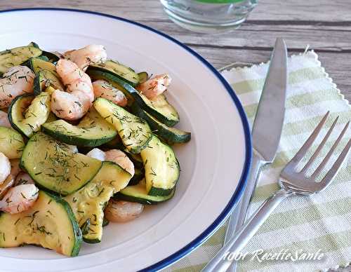 Sauté de courgettes aux crevettes