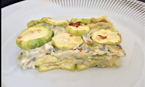 Gratin de ravioles courgettes et bleu