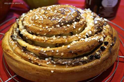 Brioche Escargot praliné et pépites de chocolat